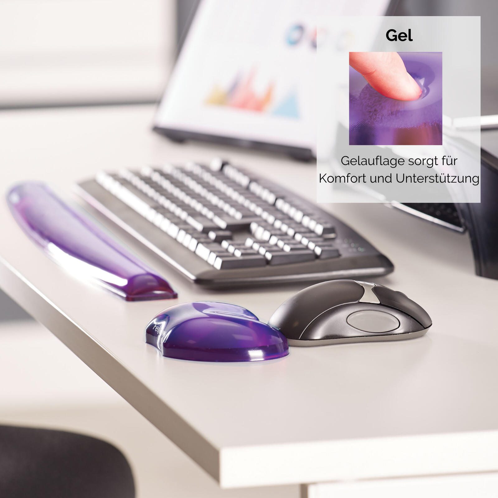 Fellowes Handballenauflage Crystals Gel lila