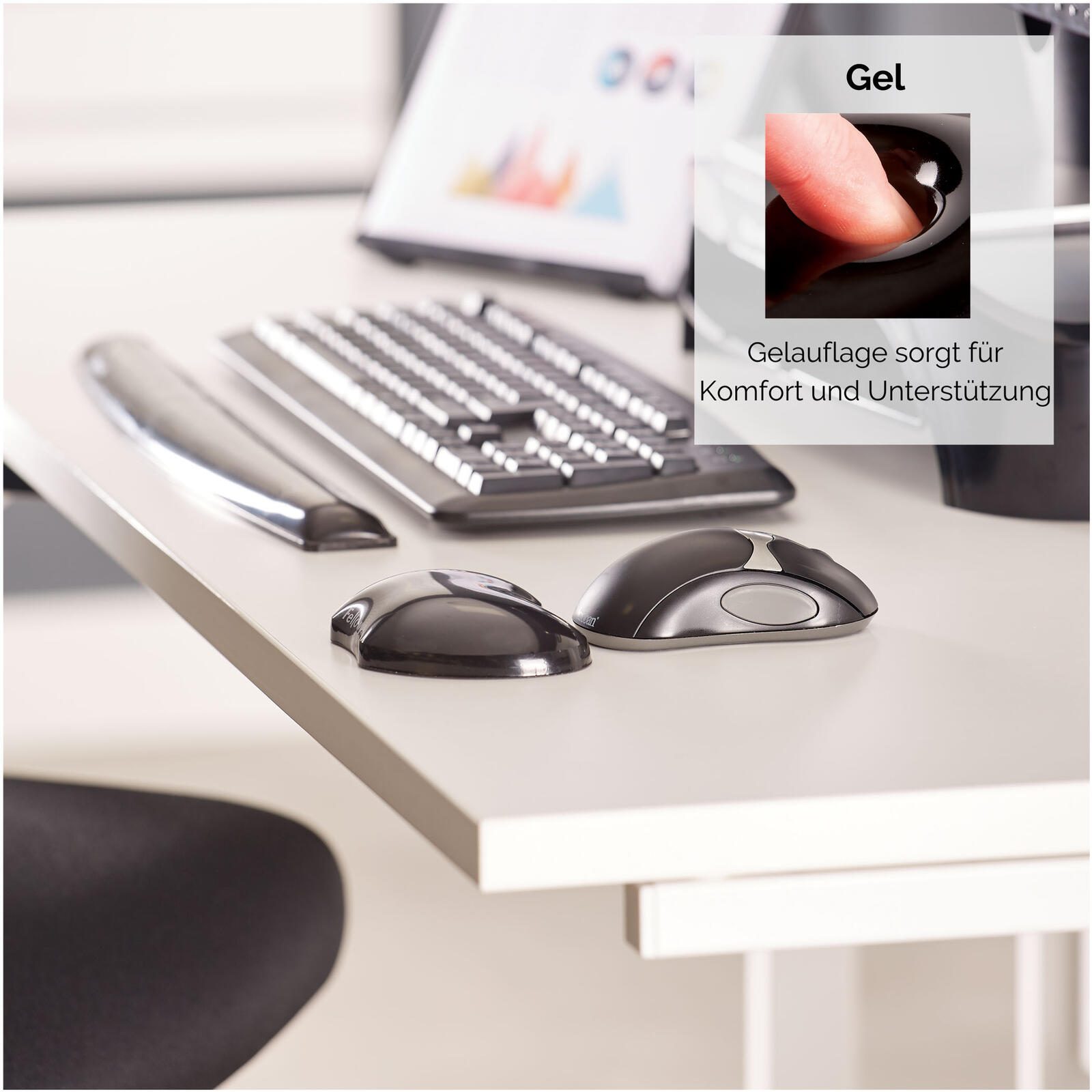 Fellowes Handballenauflage Crystals Gel schwarz