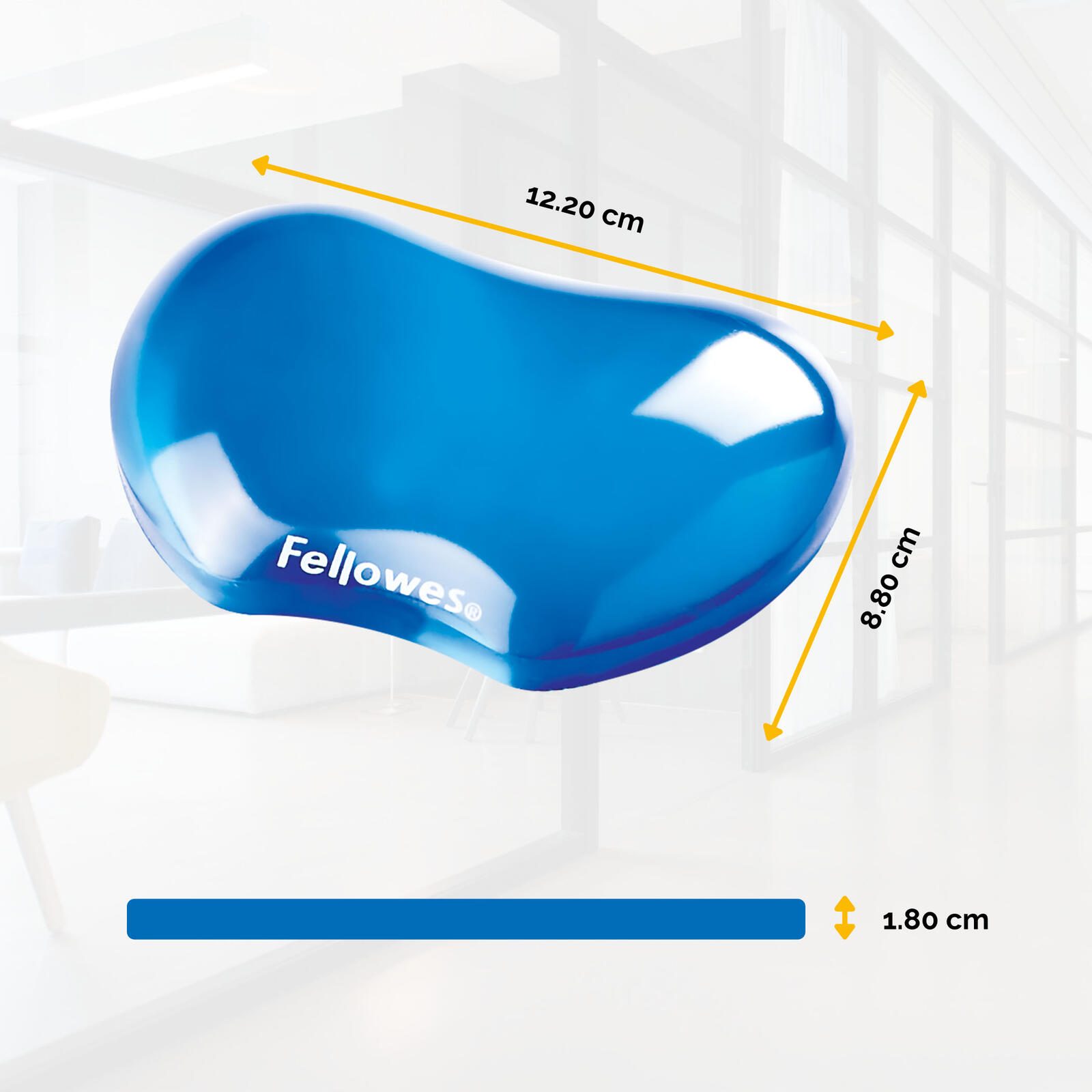 Fellowes Handballenauflage Crystals Gel blau