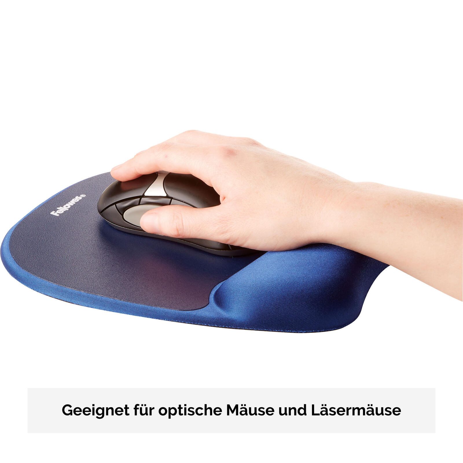 Fellowes Mousepad mit Handgelenkauflage Memory Foam dunkelblau