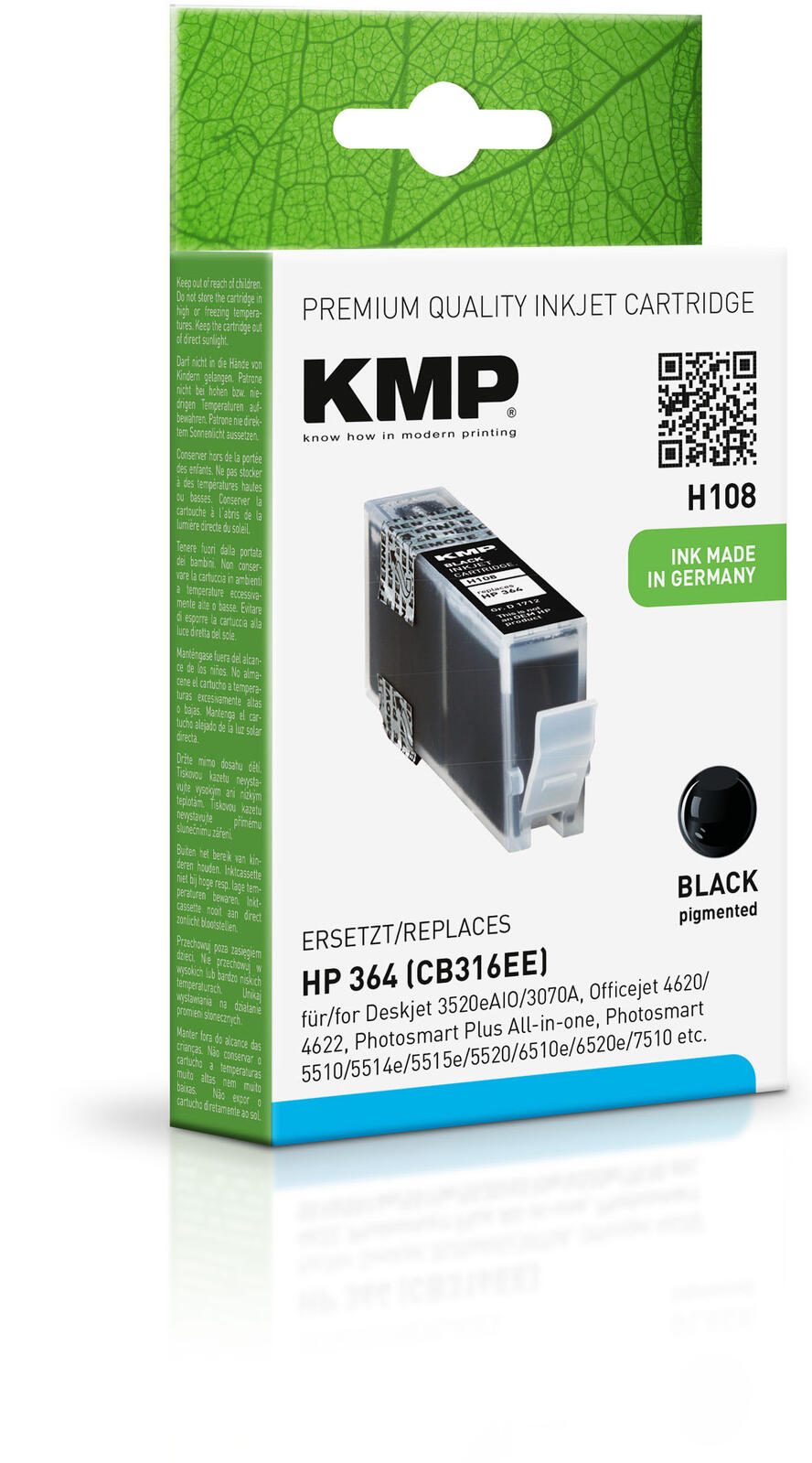 KMP Druckerpatrone H108 schwarz kompatibel zu HP 364 (CB316EE)