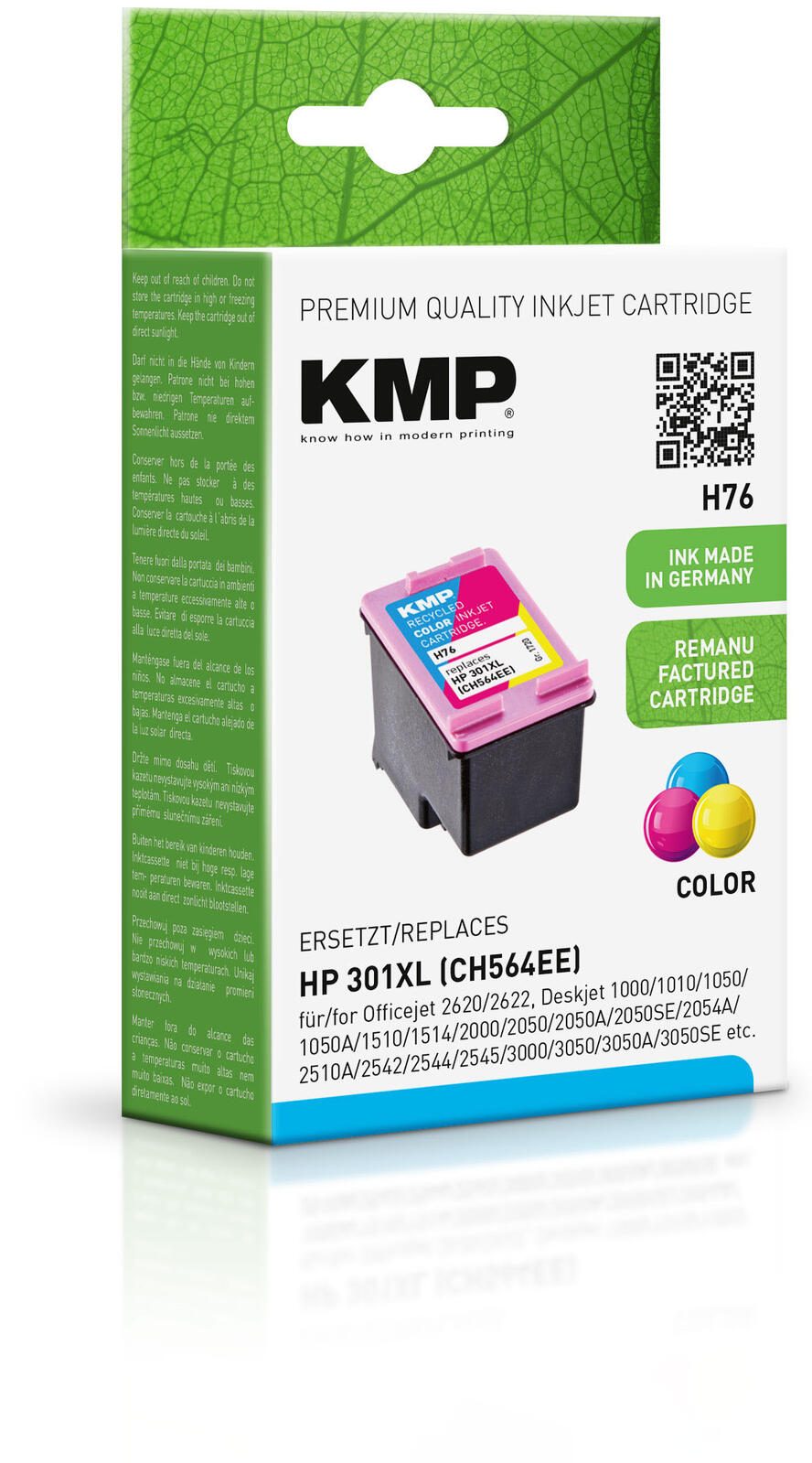 KMP Druckerpatrone H76 color kompatibel zu HP 301XL (CH564EE)