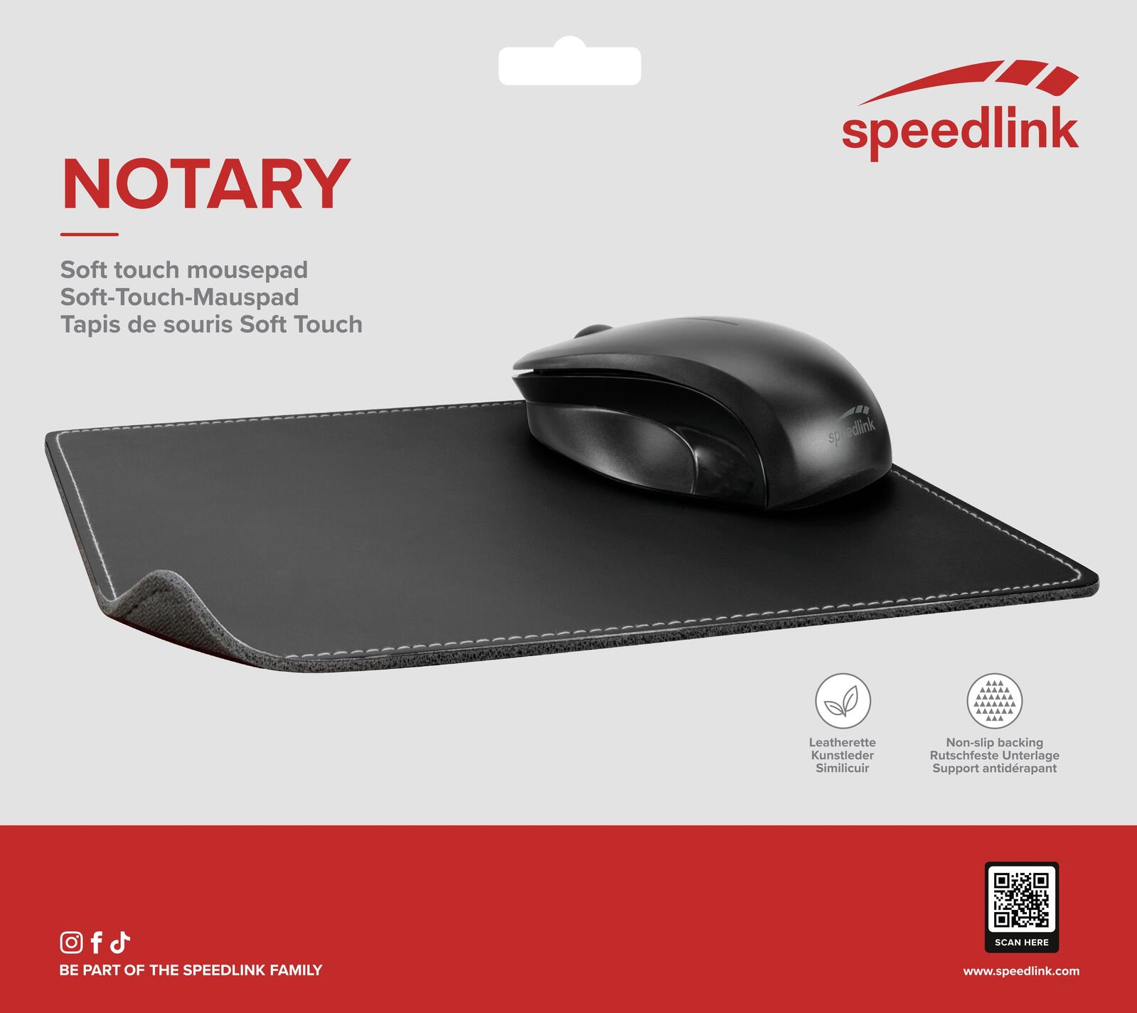 Speedlink NOTARY Soft Touch Mauspad, schwarz