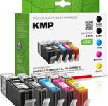 KMP Druckerpatronen C100V pigmentschwarz, schwarz, cyan, magenta, gelb kompatibel zu Canon PGI-550 XL BK, CLI-551 XL BK/C/M/Y, 5er-Set