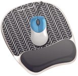 Fellowes Mousepad mit Handgelenkauflage Photo Gel Zick-Zack schwarz, weiß