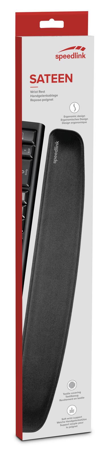 Speedlink SATEEN Ergonomic Tastatur-Handgelenkauflage, schwarz