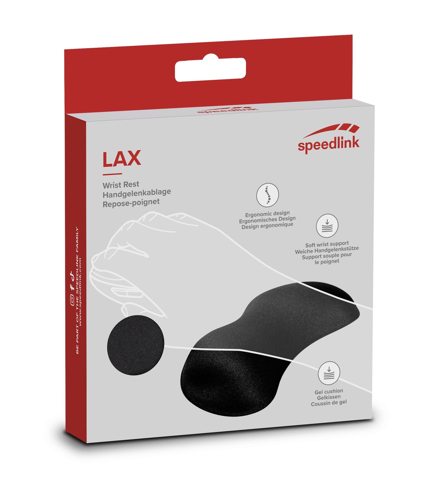 Speedlink LAX Gel Maus-/Trackpad-Handballenauflage, schwarz