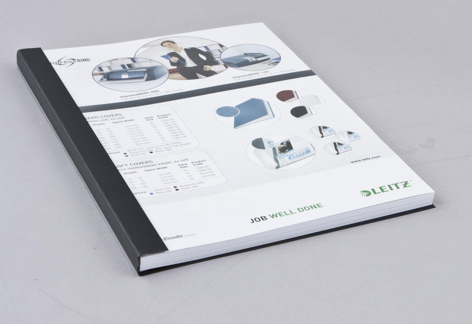 LEITZ Buchbindemappen schwarz für 36-70 Blatt DIN A4