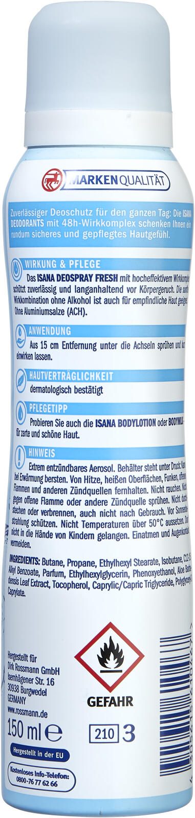 ISANA FRESH Deo-Spray 150 ml