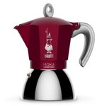 Bialetti Moka Induktion - Espressokocher mit Bi-Layer-Kessel - rot - für 6 Tassen