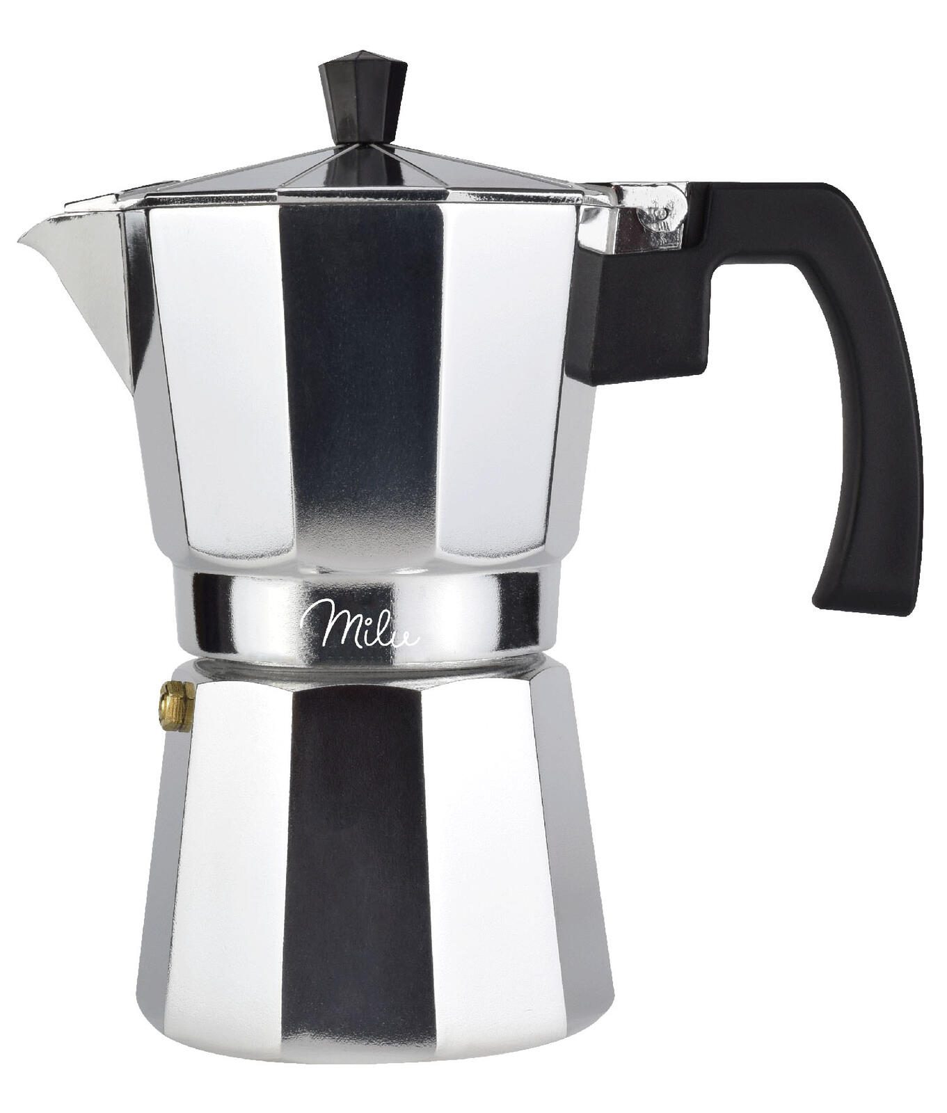 Milu 2 Tassen Espressokocher silber/schwarz