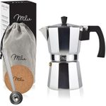 Milu 2 Tassen Espressokocher silber/schwarz