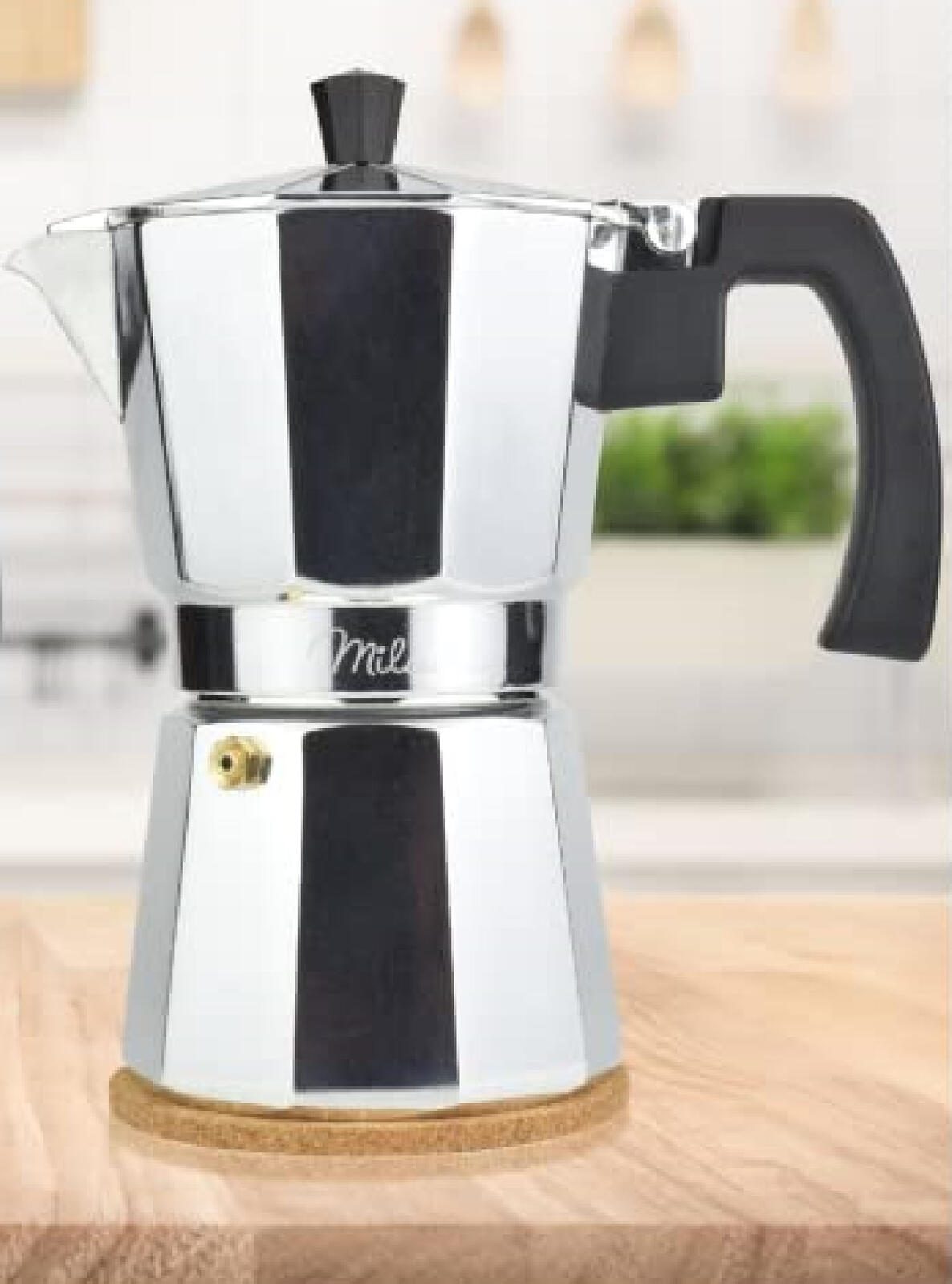 Milu 2 Tassen Espressokocher silber/schwarz
