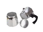 Milu 2 Tassen Espressokocher silber/schwarz