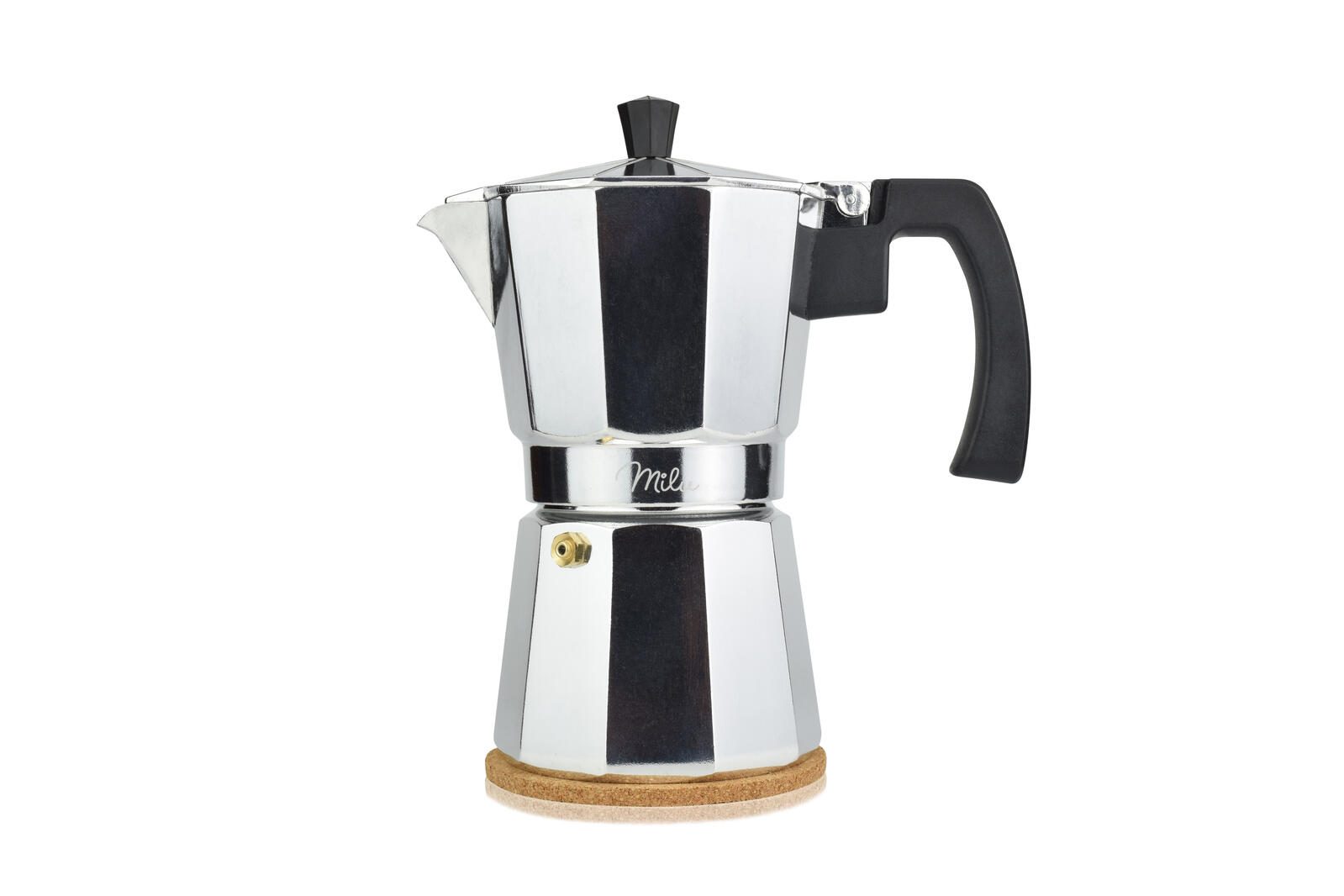 Milu 2 Tassen Espressokocher silber/schwarz