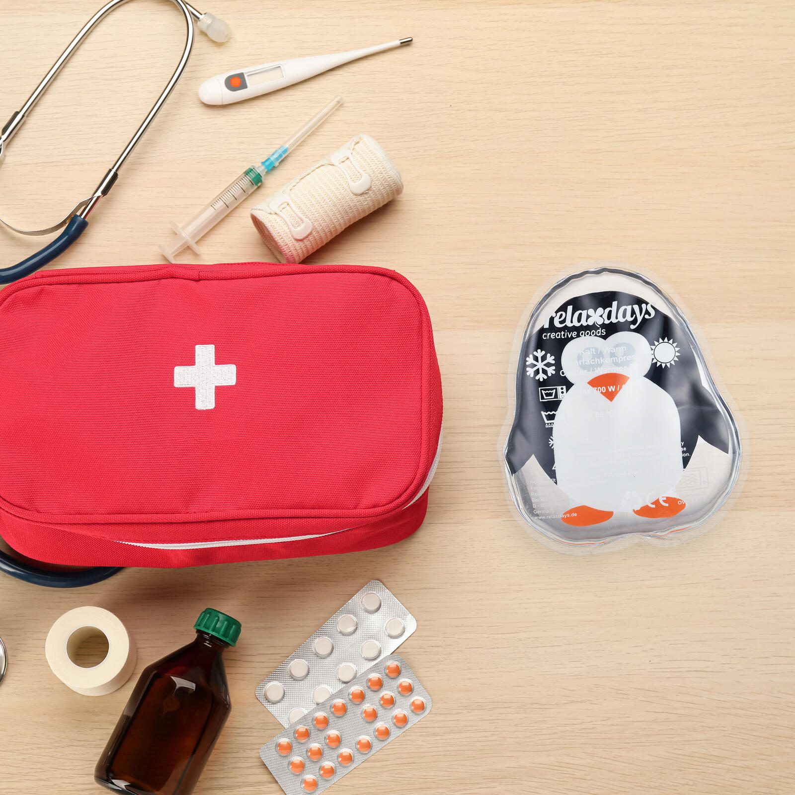 relaxdays Kühlpads für Kinder, Pinguin