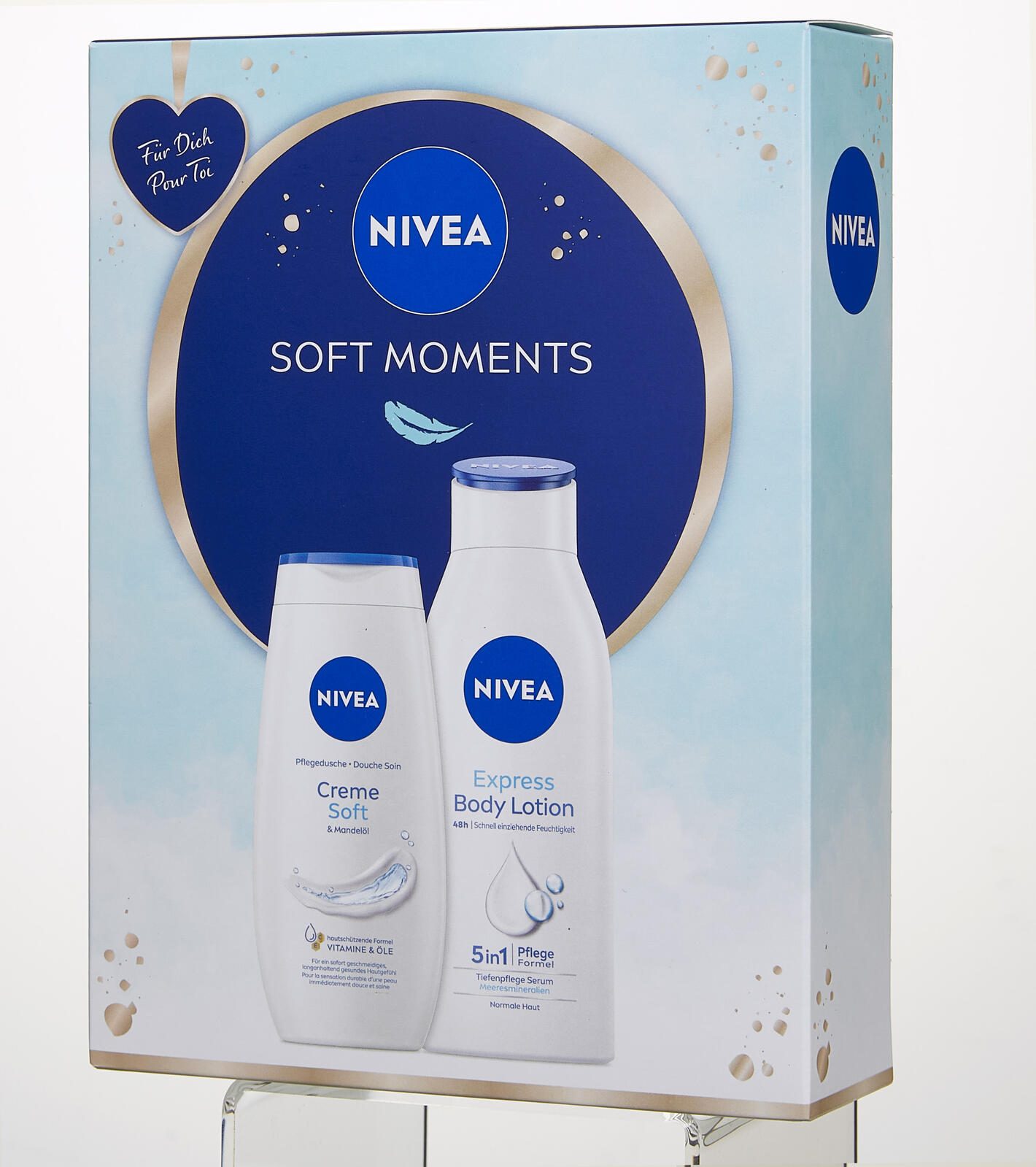 NIVEA SOFT MOMENTS Geschenkset 1 Bodylotion (400ml), 1 Pflegedusche (250ml)