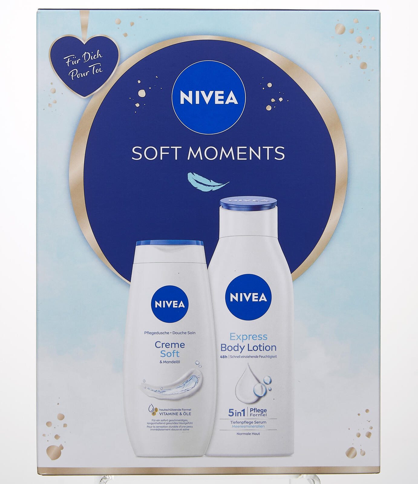 NIVEA SOFT MOMENTS Geschenkset 1 Bodylotion (400ml), 1 Pflegedusche (250ml)