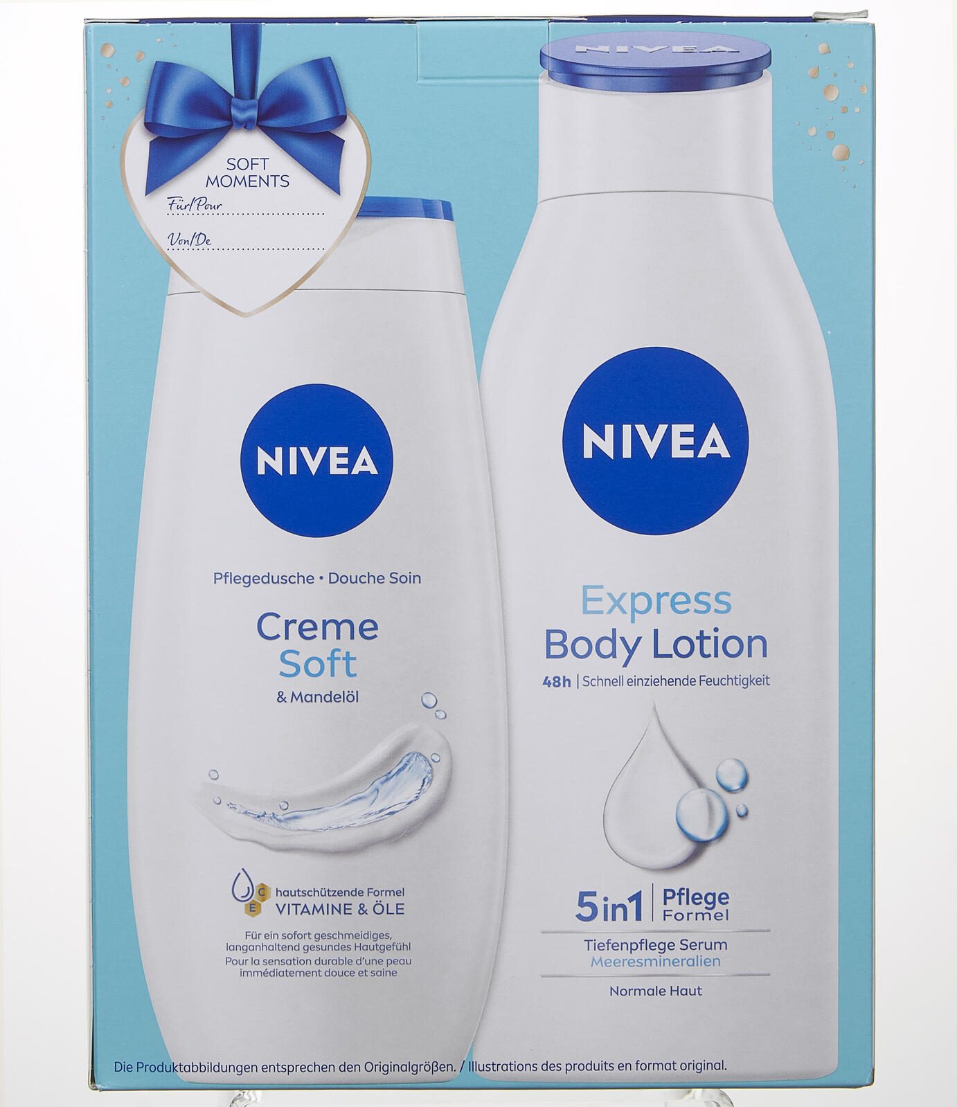 NIVEA SOFT MOMENTS Geschenkset 1 Bodylotion (400ml), 1 Pflegedusche (250ml)