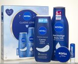 NIVEA CLASSIC LOVE Geschenkset 1 Bodylotion (400ml), 1 Pflegedusche (250ml), 1 Hautcreme (40ml), 1 Labello (4,8g)
