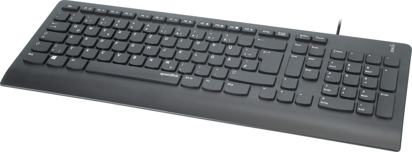 Speedlink HI-GENIC Antibacterial Keyboard schwarz - DE Layout (Kabelgebunden)