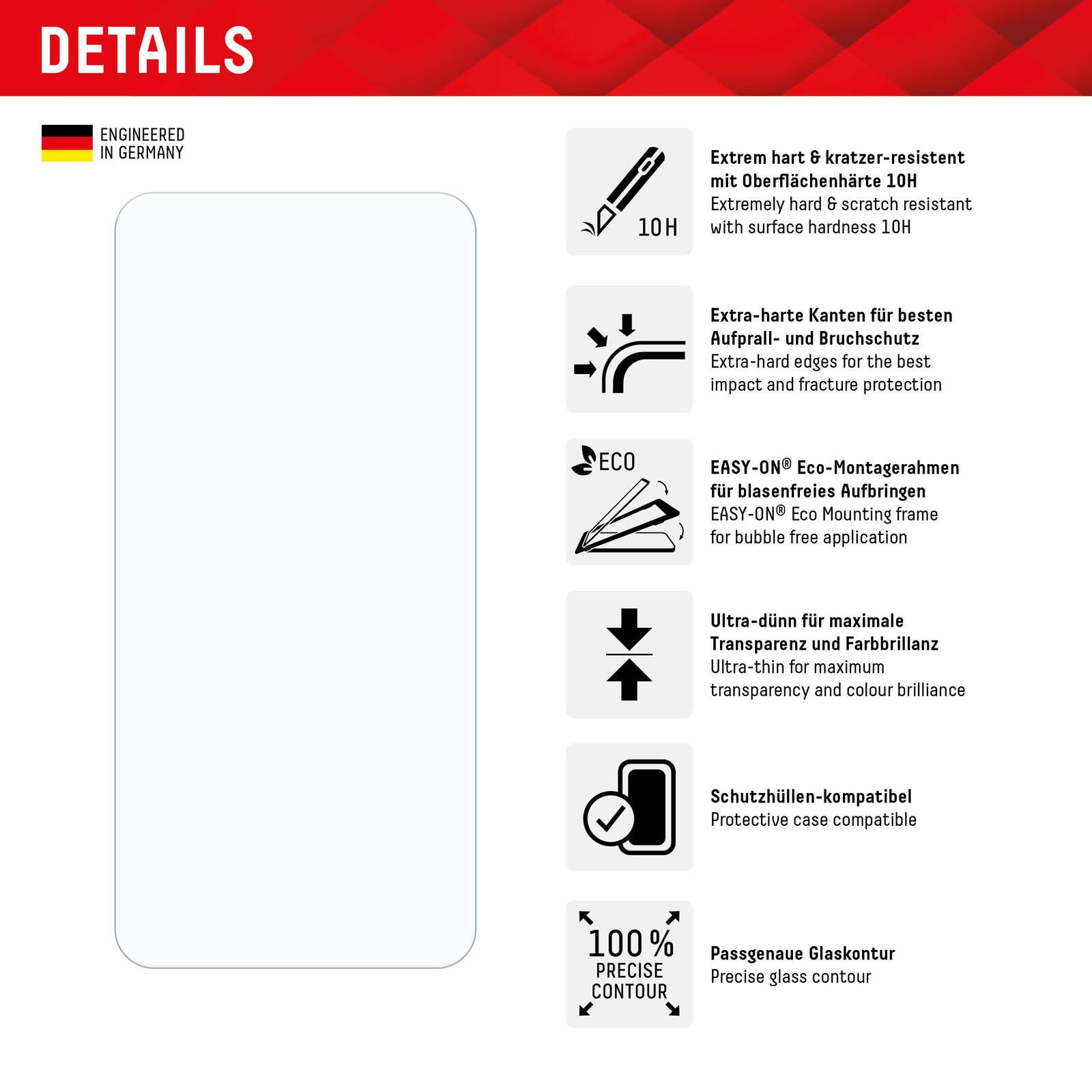 DISPLEX Panzerglas (10H) + Schutzhülle für Samsung Galaxy A55 5G