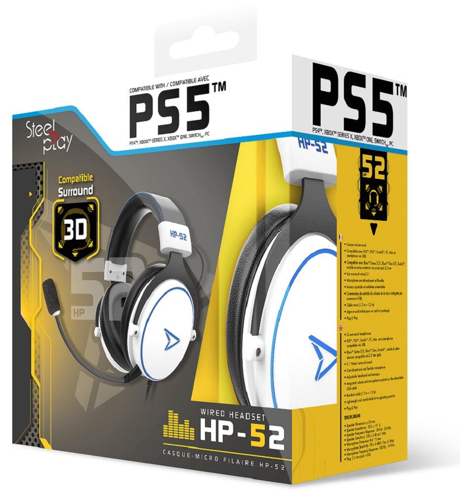 Steelplay HP-52 Gaming-Headset, weiß 