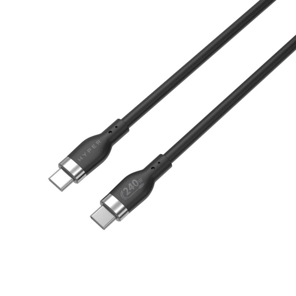 Hyper® HyperJuice 240W Silikon USB-C zu USB-C Kabel (6ft/2m) - Schwarz