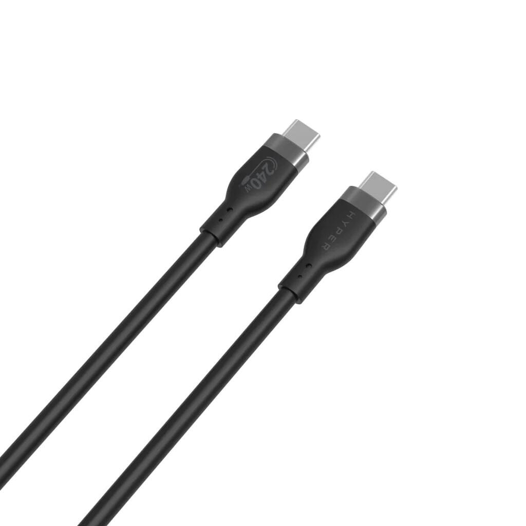 Hyper® HyperJuice 240W Silikon USB-C zu USB-C Kabel (6ft/2m) - Schwarz