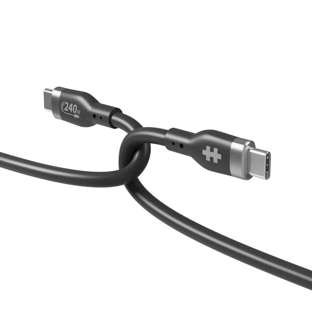 Hyper® HyperJuice 240W Silikon USB-C zu USB-C Kabel (6ft/2m) - Schwarz