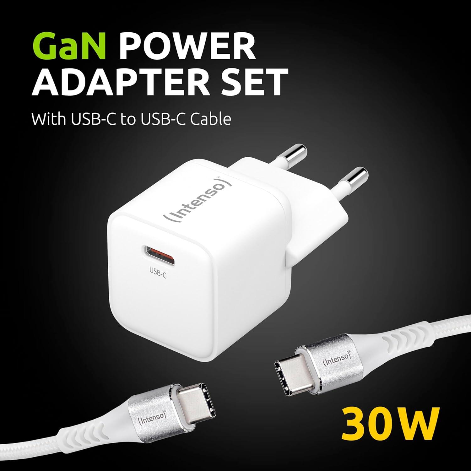 Intenso Power Adapter 30W mit USB-C zu USB-C-Kabel