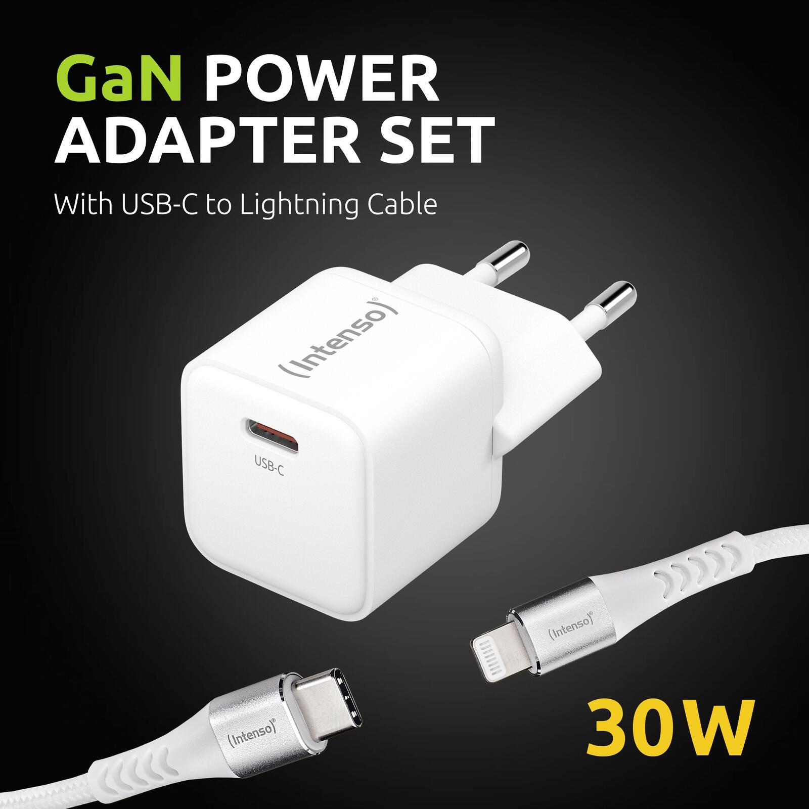 Intenso Power Adapter 30W mit USB-C zu Lightning-Kabel