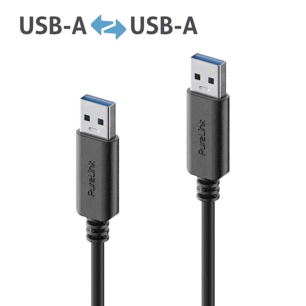 PureLink USB-A auf USB-A Kabel - 3.1 Gen 1, 3A/5V/15W, 5G - iSerie - schwarz - 1,50m