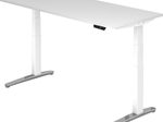 HAMMERBACHER elektrisch höhenverstellbarer Schreibtisch VXBHM19/W/WC weiß