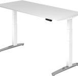 HAMMERBACHER elektrisch höhenverstellbarer Schreibtisch VXBHM19/W/WC weiß