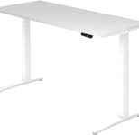 HAMMERBACHER elektrisch höhenverstellbarer Schreibtisch VXBHM19/W/WW weiß