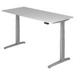 HAMMERBACHER elektrisch höhenverstellbarer Schreibtisch VXBHM19/5/SS lichtgrau