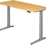 HAMMERBACHER elektrisch höhenverstellbarer Schreibtisch VXBHM19/6/SS buche