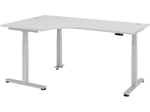 HAMMERBACHER VXDSM82/5/S elektrisch höhenverstellbarer Schreibtisch 63 - 127 cm lichtgrau / silber