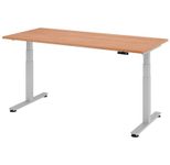 HAMMERBACHER elektrisch höhenverstellbarer Schreibtisch VXDSM19/N/S nussbaum