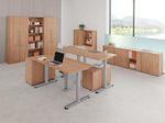 HAMMERBACHER elektrisch höhenverstellbarer Schreibtisch VXDSM19/N/S nussbaum