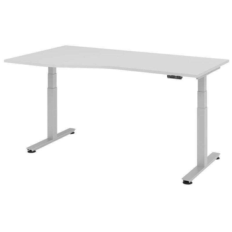 HAMMERBACHER VXDSM18/5/S elektrisch höhenverstellbarer Schreibtisch 63 - 127 cm lichtgrau / silber
