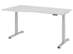 HAMMERBACHER VXDSM18/5/S elektrisch höhenverstellbarer Schreibtisch 63 - 127 cm lichtgrau / silber