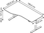 HAMMERBACHER VXDSM18/5/S elektrisch höhenverstellbarer Schreibtisch 63 - 127 cm lichtgrau / silber