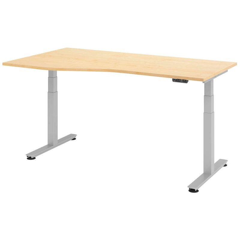 HAMMERBACHER VXDSM18/3/S elektrisch höhenverstellbarer Schreibtisch 63 - 127 cm ahorn / silber