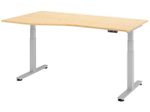 HAMMERBACHER VXDSM18/3/S elektrisch höhenverstellbarer Schreibtisch 63 - 127 cm ahorn / silber