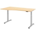HAMMERBACHER VXDSM18/3/S elektrisch höhenverstellbarer Schreibtisch 63 - 127 cm Ahorn / silber