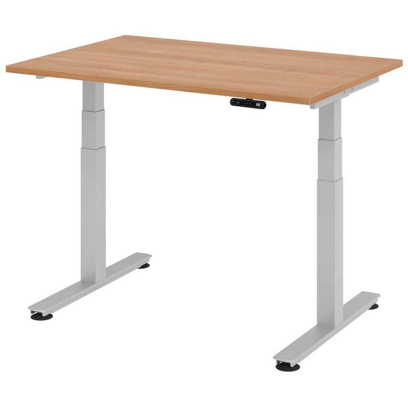 HAMMERBACHER elektrisch höhenverstellbarer Schreibtisch VXDSM12/N/S nussbaum