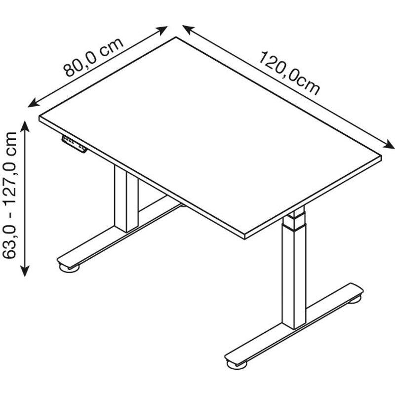 HAMMERBACHER elektrisch höhenverstellbarer Schreibtisch VXDSM12/N/S nussbaum