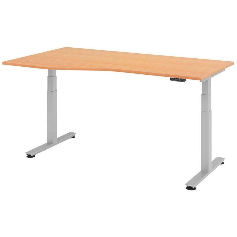 HAMMERBACHER VXDSM18/6/S elektrisch höhenverstellbarer Schreibtisch 63 - 127 cm buche / silber